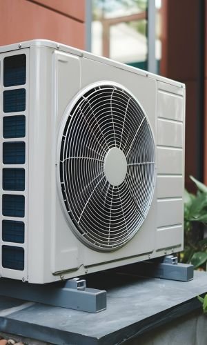 External Air Conditioning Unit Outside Building Plantations